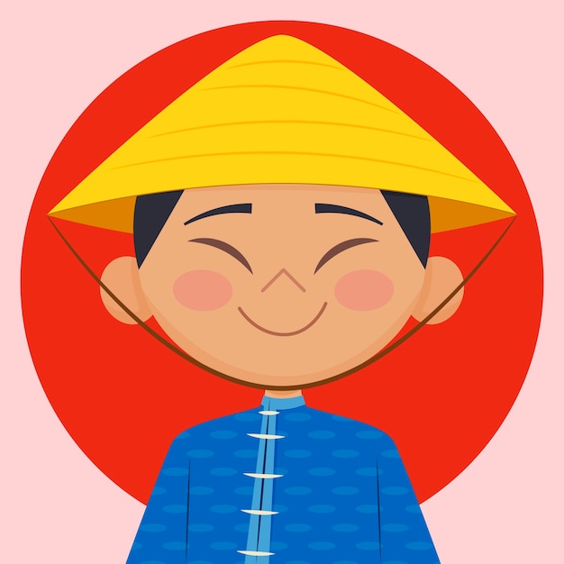Handgezeichnete asiatische Zeichentrickfigur-Illustration