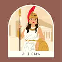 Kostenloser Vektor handgezeichnete athena-illustration