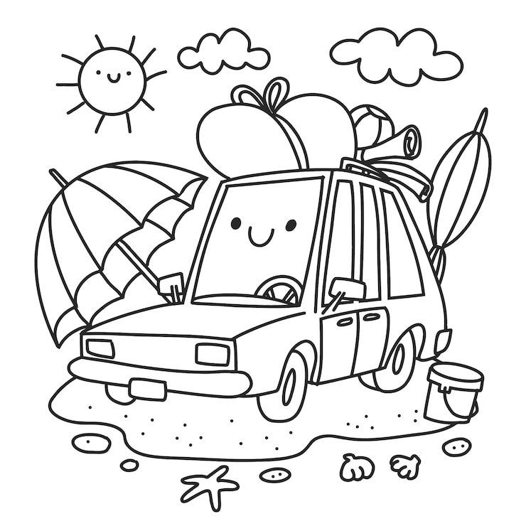 Kostenlose Vektor handgezeichnete autoillustration