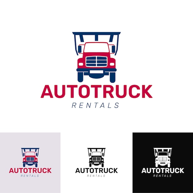 Kostenloser Vektor handgezeichnete autotruck-logo-vorlage