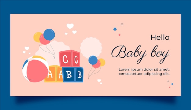 Kostenloser Vektor handgezeichnete babyparty-designvorlage