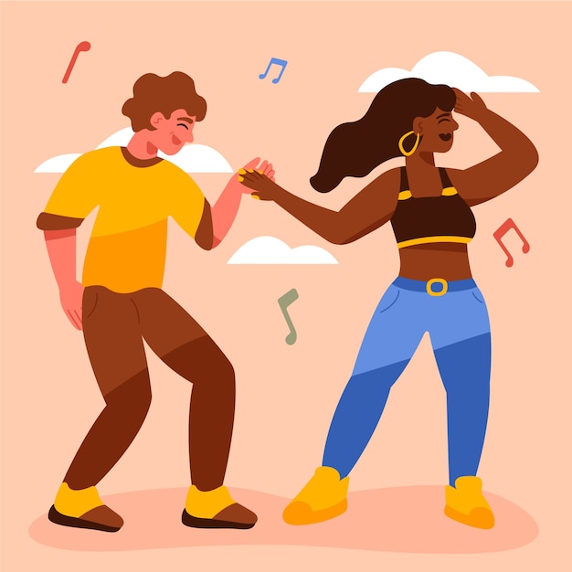 Handgezeichnete bachata-illustration