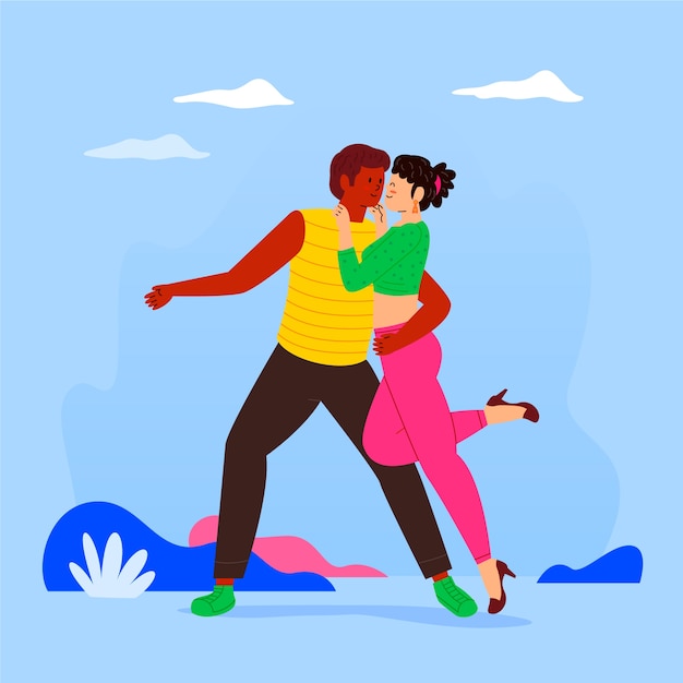 Handgezeichnete bachata-illustration