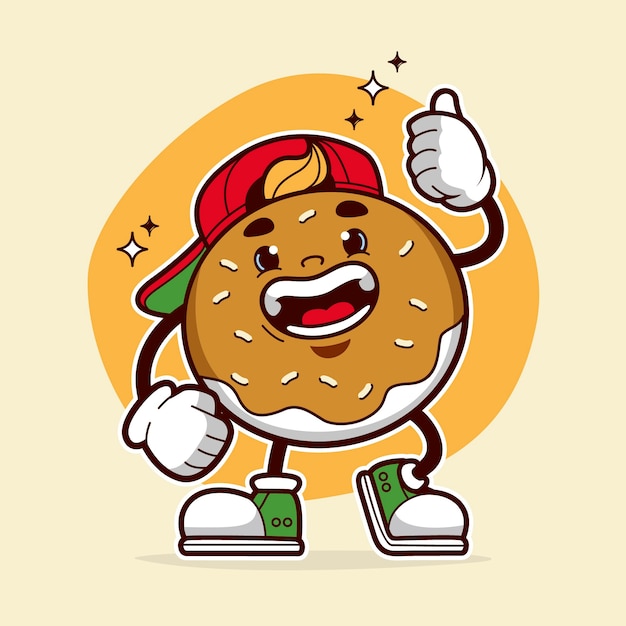 Kostenloser Vektor handgezeichnete bagel-cartoon-illustration