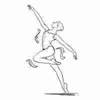 Kostenloser Vektor handgezeichnete ballerina-umrissillustration