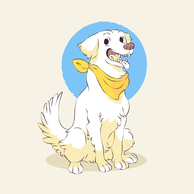 Kostenloser Vektor handgezeichnete bandana-hund-illustration
