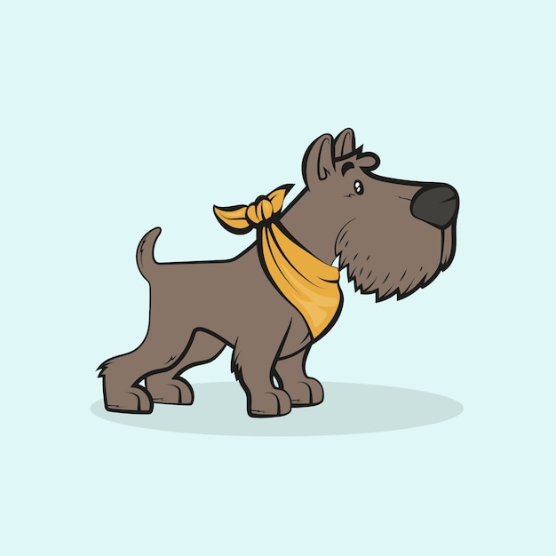 Kostenloser Vektor handgezeichnete bandana-hundeillustration