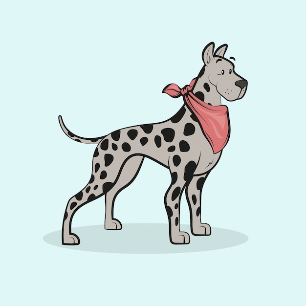 Kostenloser Vektor handgezeichnete bandana-hundeillustration