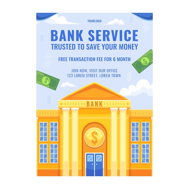 Handgezeichnete Bankvorlage