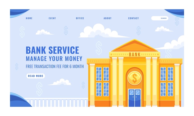 Handgezeichnete Bankvorlage