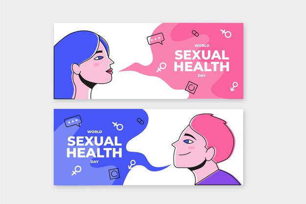 Handgezeichnete Banner zum Welttag der sexuellen Gesundheit