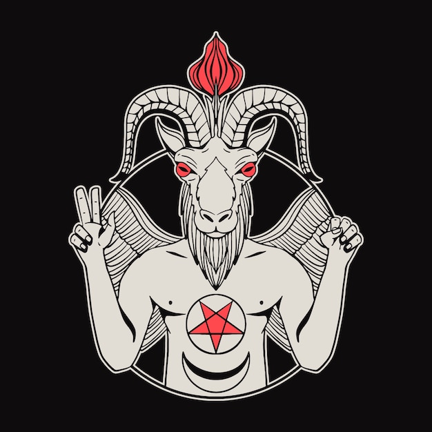 Handgezeichnete baphomet-illustration