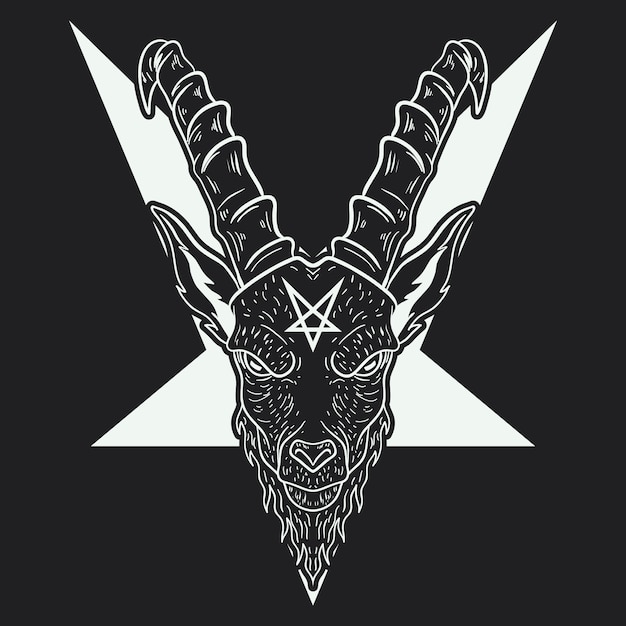 Kostenloser Vektor handgezeichnete baphomet-illustration