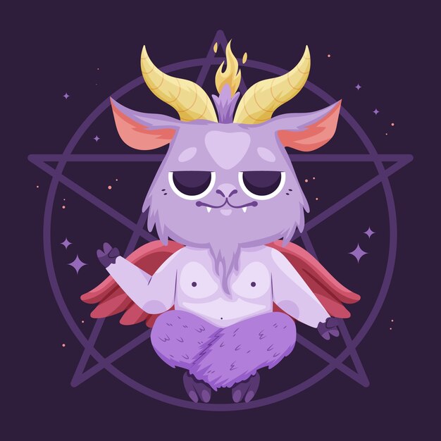 Handgezeichnete baphomet-illustration