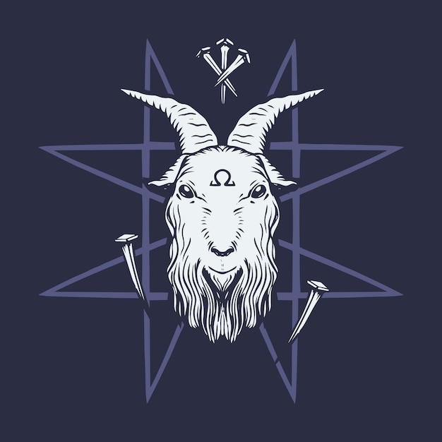 Kostenloser Vektor handgezeichnete baphomet-illustration