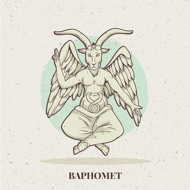 Kostenloser Vektor handgezeichnete baphomet-illustration