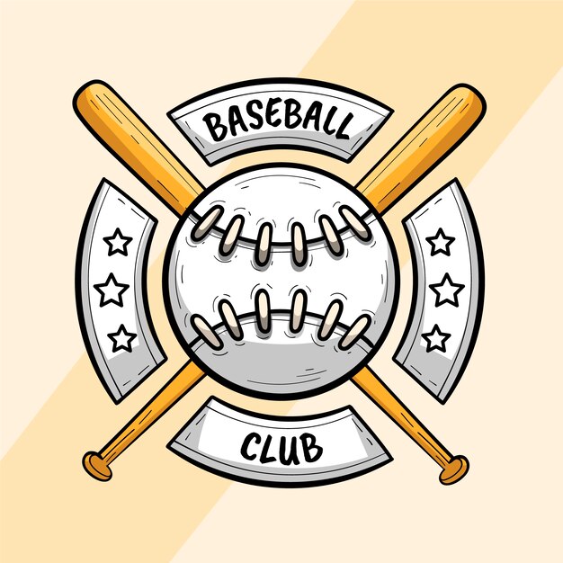 Handgezeichnete Baseball-Logo-Vorlage