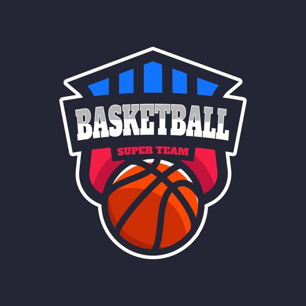 Handgezeichnete Basketball-Logo-Vorlage