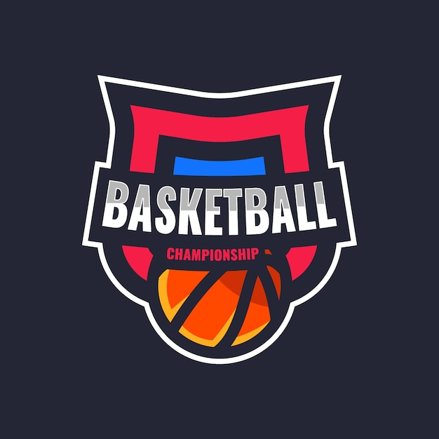 Kostenloser Vektor handgezeichnete basketball-logo-vorlage