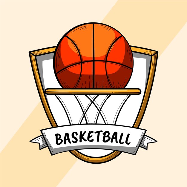 Handgezeichnete Basketball-Logo-Vorlage
