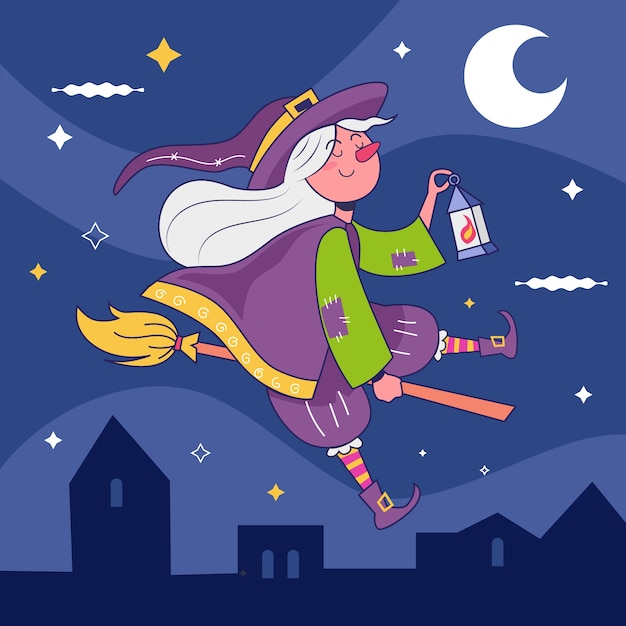 Handgezeichnete befana-illustration