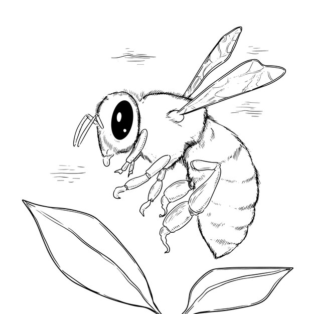 Handgezeichnete Bienenumrisse