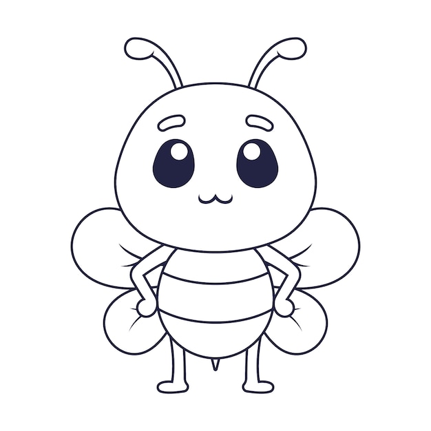 Handgezeichnete Bienenumrissillustration