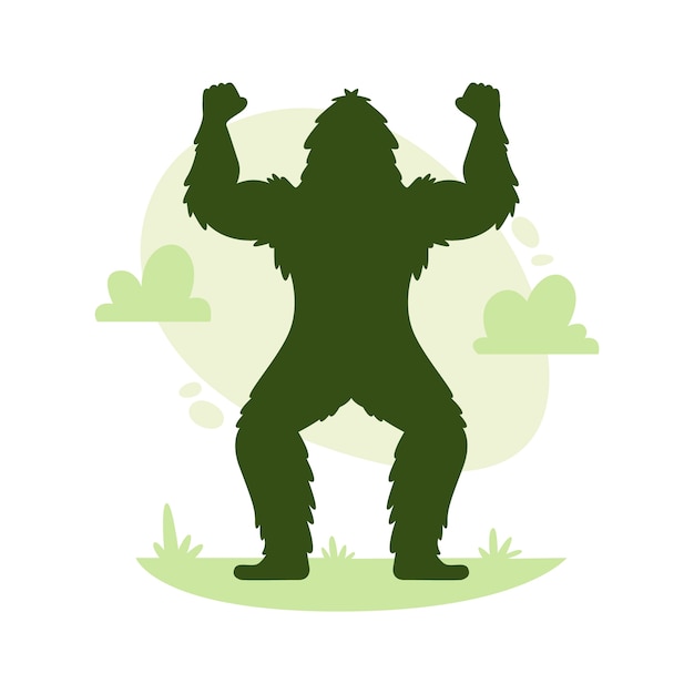 Kostenloser Vektor handgezeichnete bigfoot-silhouette