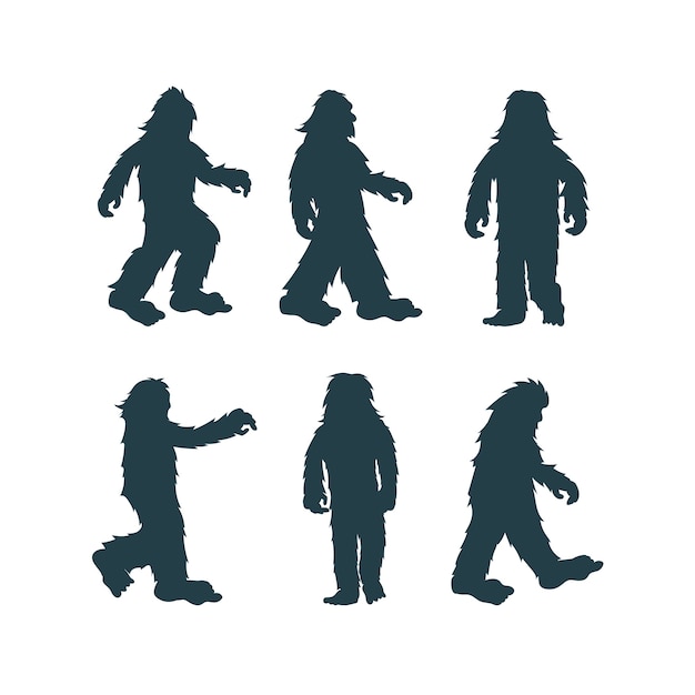 Kostenloser Vektor handgezeichnete bigfoot-silhouette