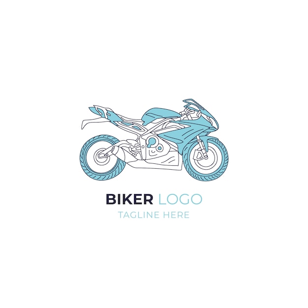 Handgezeichnete biker-logo-vorlage