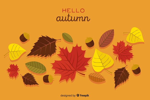 Handgezeichnete Blätter Herbst Hintergrund