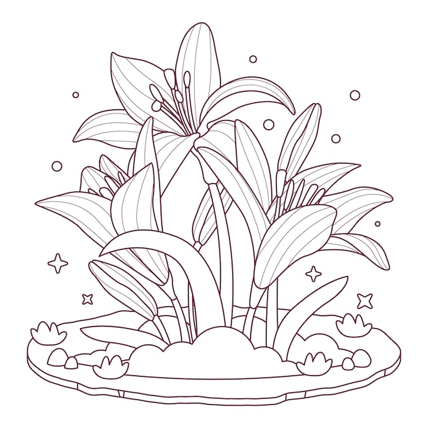 Handgezeichnete Blumenillustration.