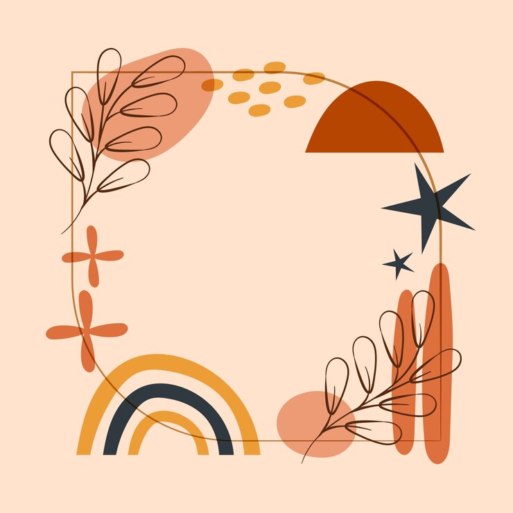 Kostenlose Vektor handgezeichnete boho-rahmenillustration