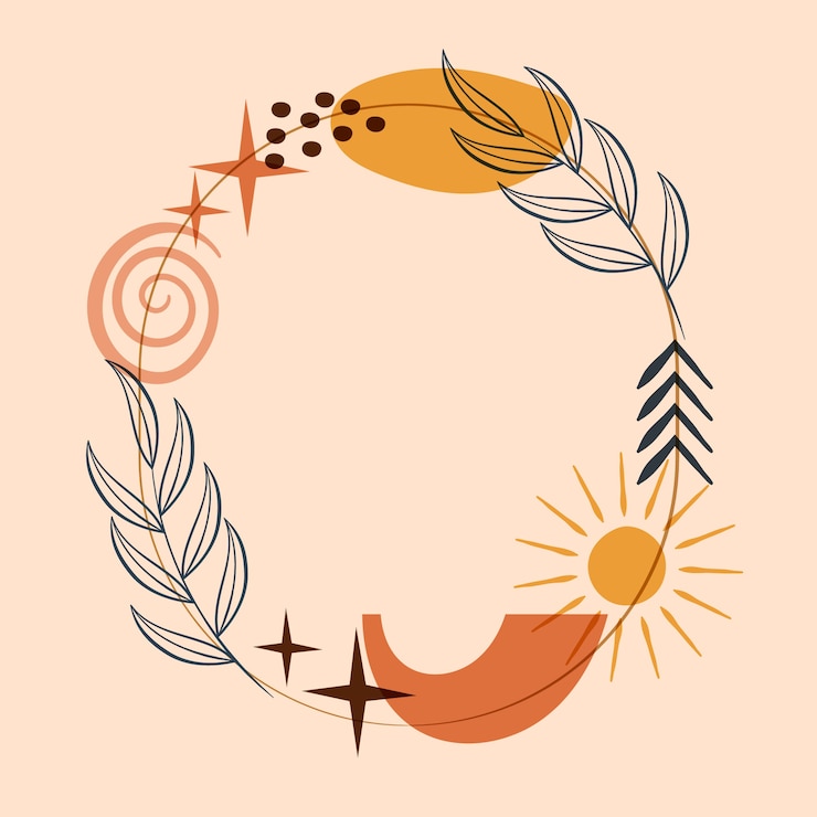 Kostenlose Vektor handgezeichnete boho-rahmenillustration