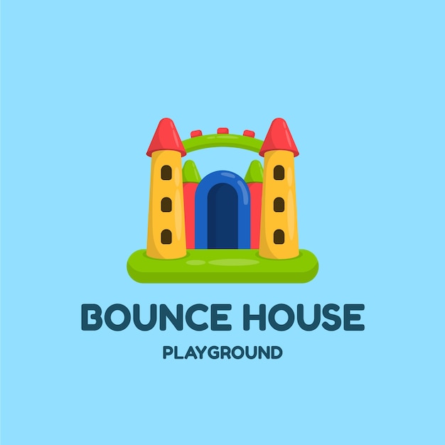 Handgezeichnete Bounce-House-Logo-Vorlage