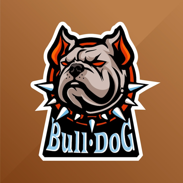 Kostenlose Vektor handgezeichnete bulldoggen-logo-vorlage