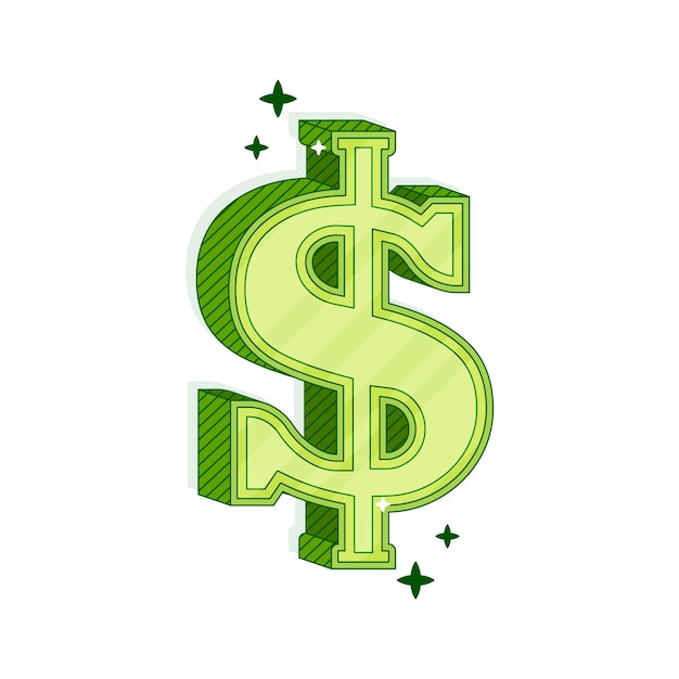 Handgezeichnete Cartoon-Dollarzeichen-Illustration