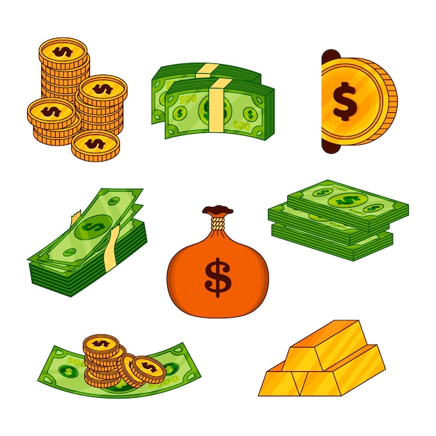 Handgezeichnete Cartoon-Geld-Illustration