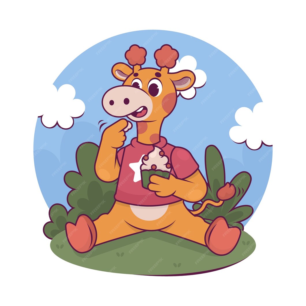 Handgezeichnete cartoon-giraffen-illustration | Kostenlose Vektor