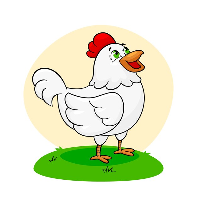 Handgezeichnete Cartoon-Huhn-Illustration