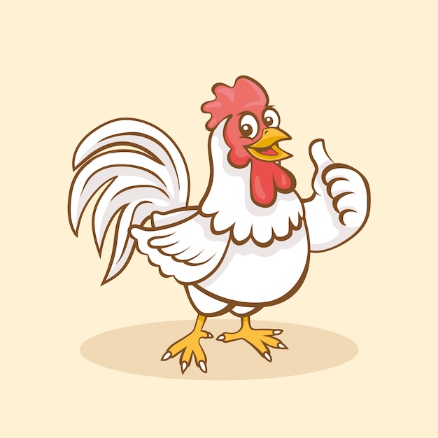 Handgezeichnete cartoon-huhn-illustration