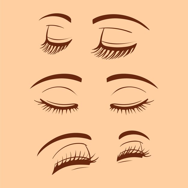 Handgezeichnete Cartoon-Illustration mit geschlossenen Augen