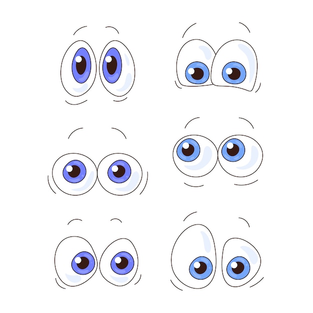 Handgezeichnete Cartoon-Illustration mit verängstigten Augen