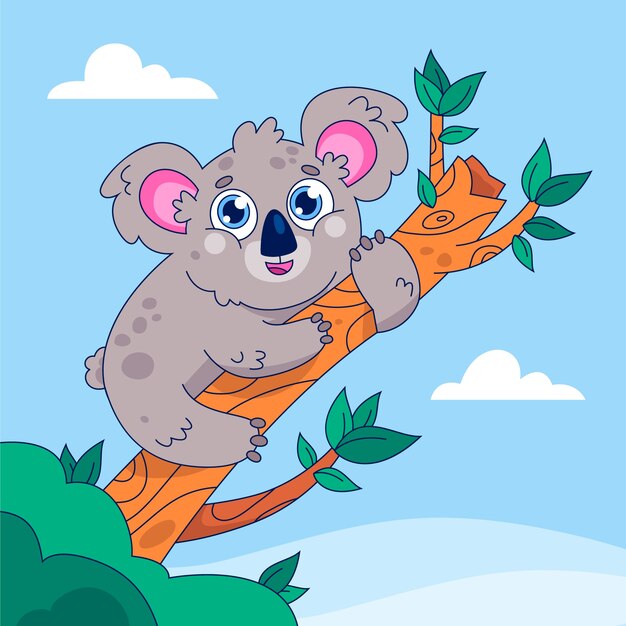 Handgezeichnete Cartoon-Koala-Illustration