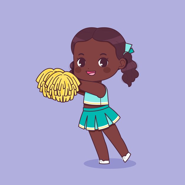 Handgezeichnete Cheerleader-Cartoon-Illustration