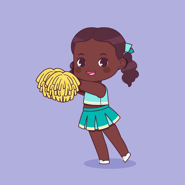 Handgezeichnete Cheerleader-Cartoon-Illustration