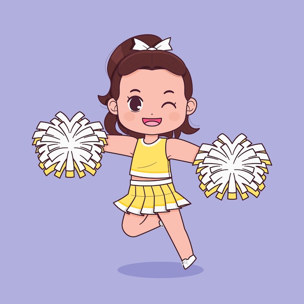 Handgezeichnete Cheerleader-Cartoon-Illustration