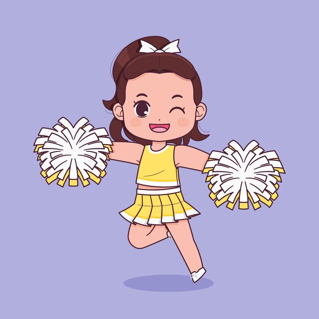 Handgezeichnete Cheerleader-Cartoon-Illustration