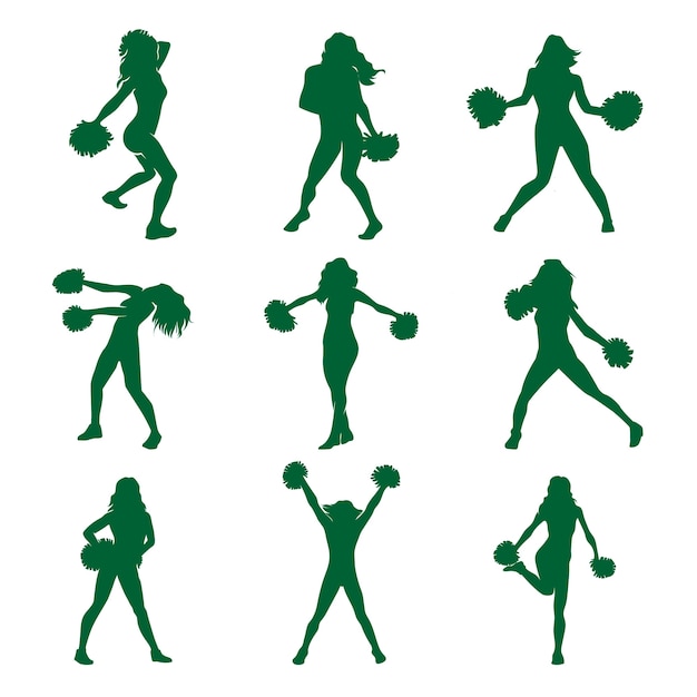 Kostenloser Vektor handgezeichnete cheerleader-silhouette