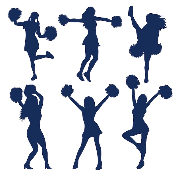 Kostenloser Vektor handgezeichnete cheerleader-silhouette